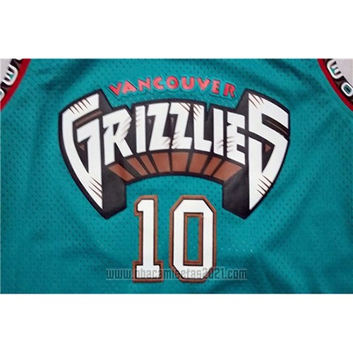Camiseta Vancouver Grizzlies Mike Bibby #10 Historic Retro Verde